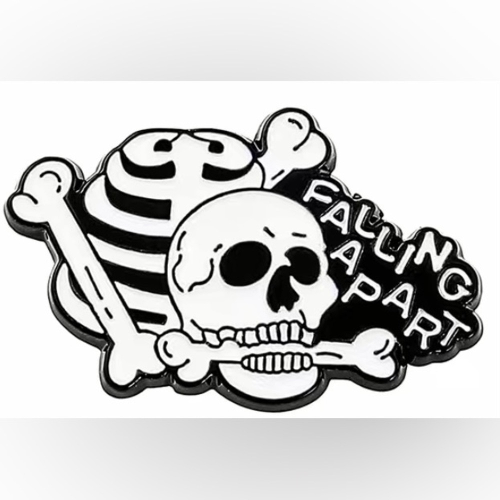 (3/$15) Skeleton Falling Apart Enamel Pin